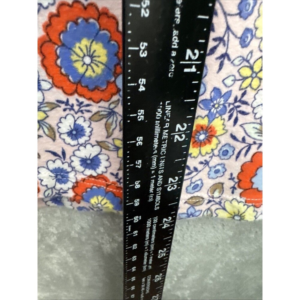 Talbots tee top xl cotton spandex blue red floral short sleeve - Picture 4 of 8